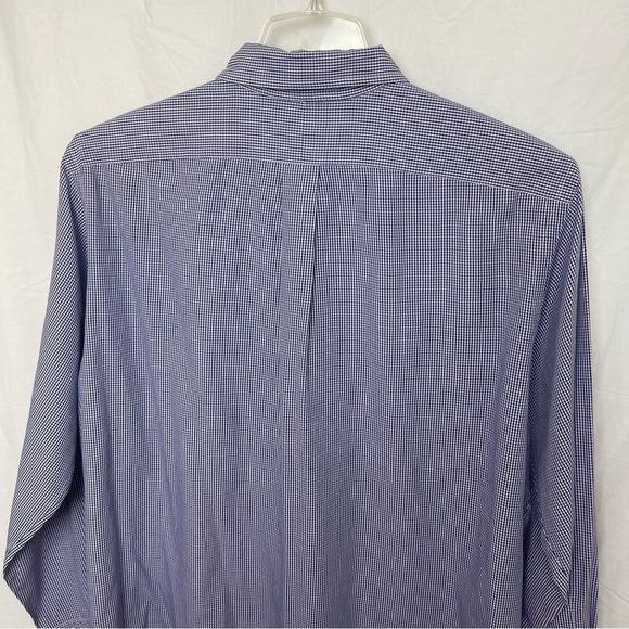 Ralph Lauren Blue White Checked Blue Pony Buttondown LongSleeve‎ ClassicFit 16.5 - Picture 5 of 8